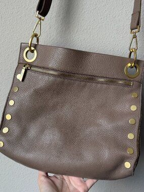 Hammitt Tony Limited Release Leather Crossbody Bag in Pewter Tan